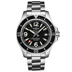 Breitling Superocean Automatic 44mm Black Dial Silver Steel Strap Watch for Men - A17367D71B1A1 Watches Breitling   