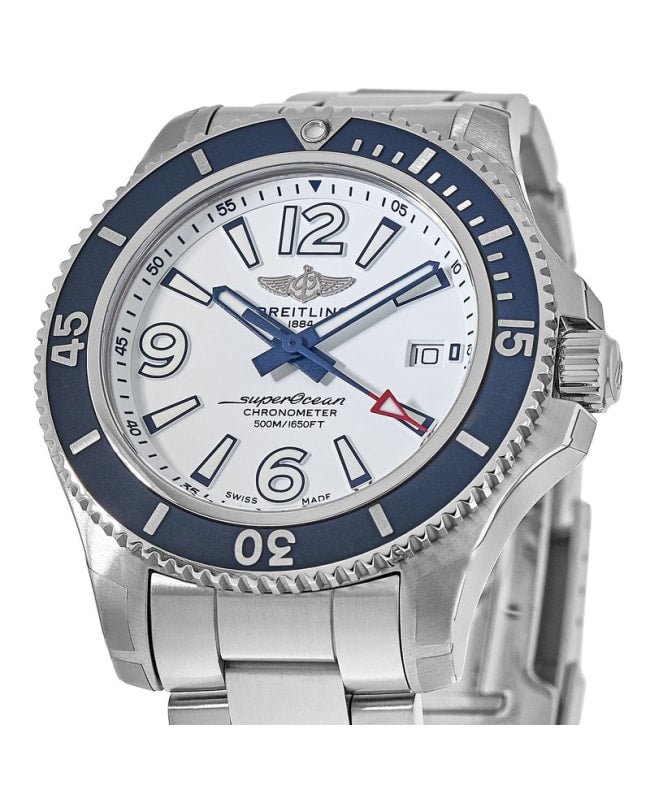 Breitling Superocean 42mm White Dial Silver Steel Strap Watch for Men - A17366D81A1A1 Watches Breitling   