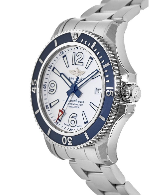 Breitling Superocean 42mm White Dial Silver Steel Strap Watch for Men - A17366D81A1A1 Watches Breitling   
