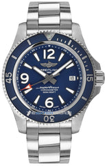 Breitling Superocean Automatic 42mm Blue Dial Silver Steel Strap Watch for Men - A17366D81C1A1 Watches Breitling   