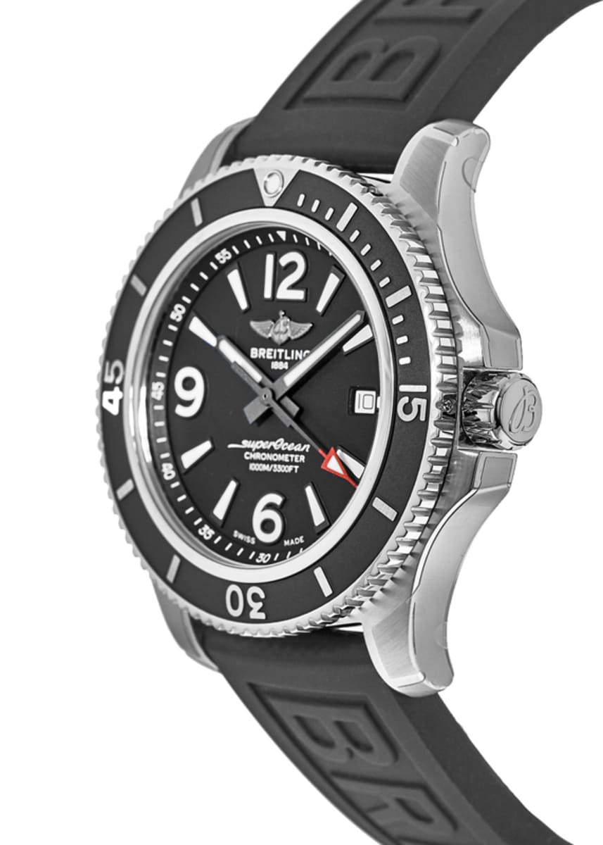 Breitling Superocean II 44mm Black Dial Black Rubber Strap Watch for Men - A17367D71B1S2 Watches Breitling   