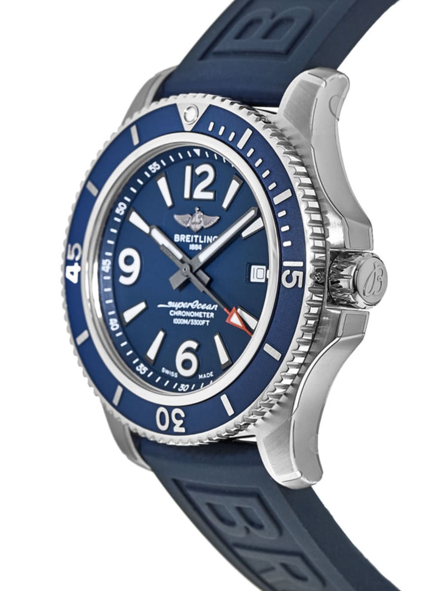 Breitling Superocean 44mm Automatic Blue Dial Blue Rubber Strap Watch for Men - A17367D81C1S2 Watches Breitling   