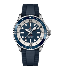 Breitling Superocean Automatic 42mm Blue Dial Blue Rubber Strap Watch for Men - A17375E71C1S1 Watches Breitling   