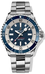 Breitling Superocean Automatic 42mm Blue Dial Silver Steel Strap Watch for Men - A17375E71C1A1 Watches Breitling   