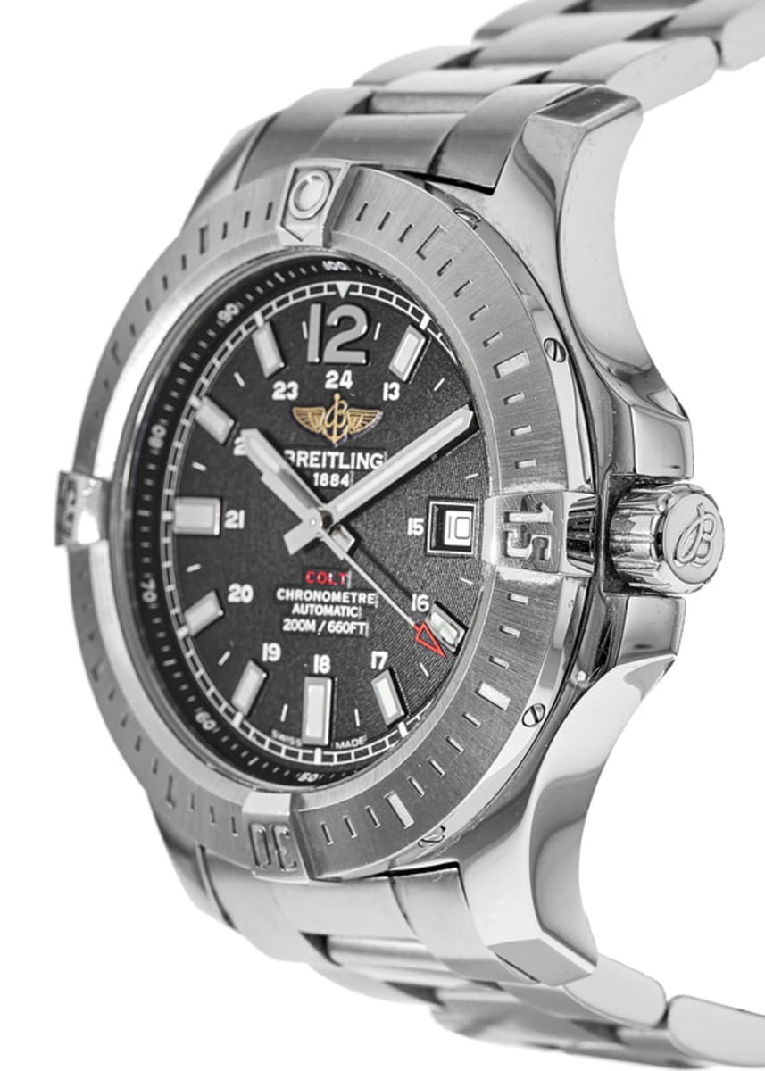 Breitling Colt Automatic 44mm Black Dial Stainless Steel Mens Watch - A1738811/BD44/173A Watches Breitling   