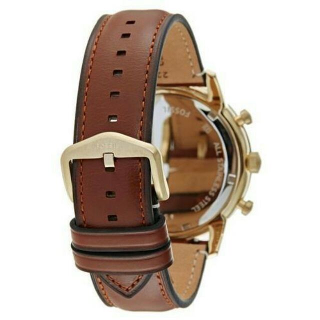 Fossil Townsman Chronograph Black Dial Brown Leather Strap Watch for Men - FS5338 Watches Fossil   