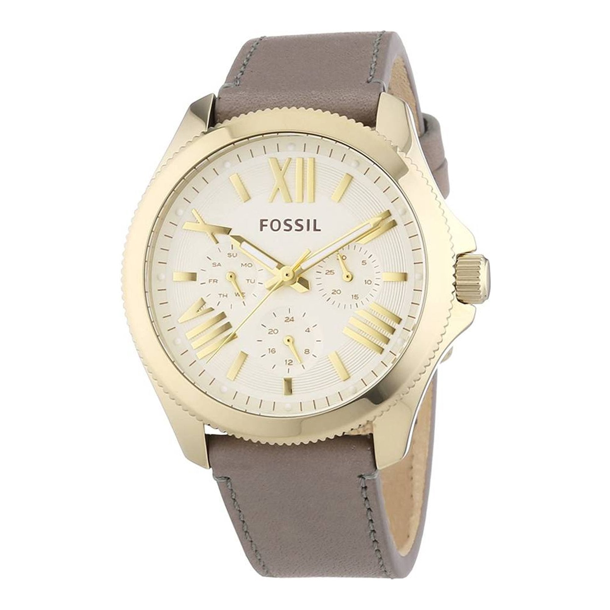 Fossil Cecile Champagne Dial Grey Leather Strap Watch for Women - AM4529 Watches Fossil   