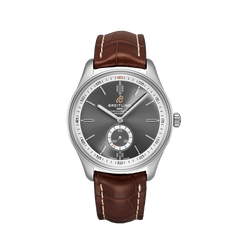 Breitling Premier Automatic 40mm Grey Dial Brown Leather Strap Watch for Men - A37340351B1P2 Watches Breitling   