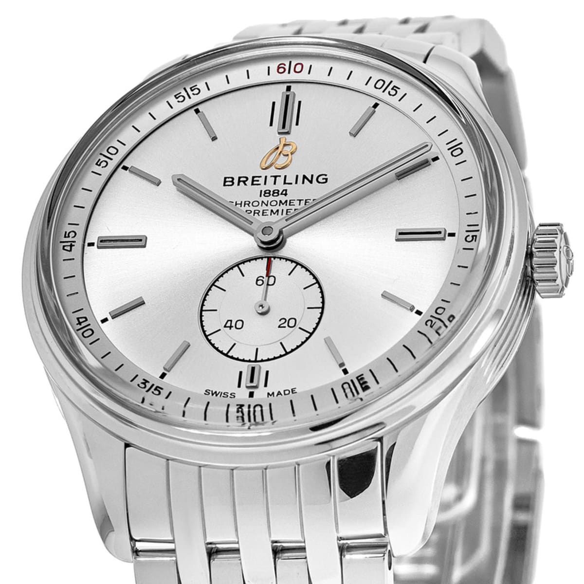 Breitling Premier Automatic 40mm Stainless Steel Silver Dial Mens Watch - A37340351G1A1 Watches Breitling   