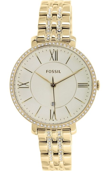 Fossil Jacqueline Gold Dial Gold Steel Strap Watch for Women - ES3547 Watches Fossil   