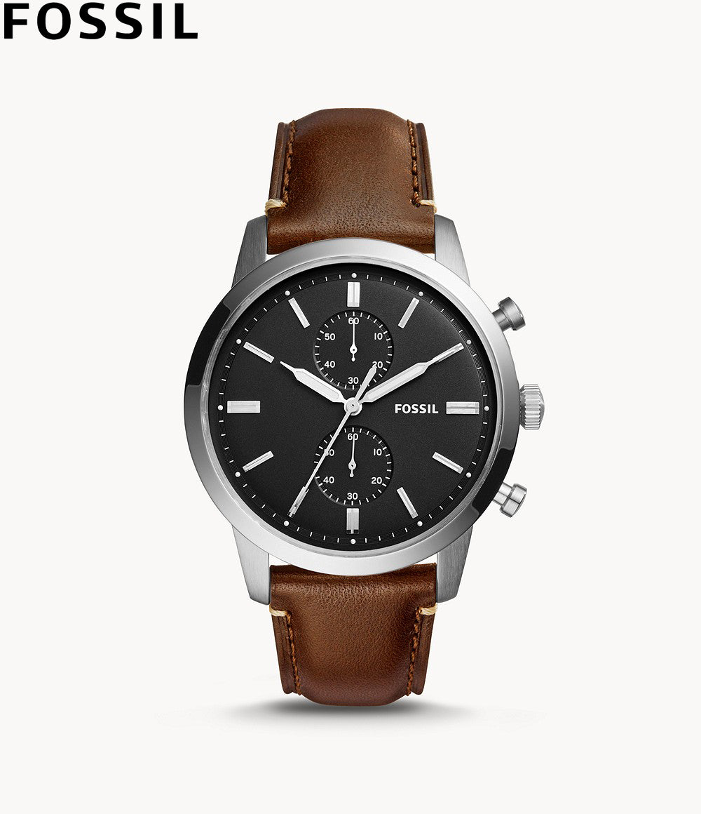 Fossil Townsman Chronograph Black Dial Brown Leather Strap Watch for Men  - FS5280 Watches Fossil   