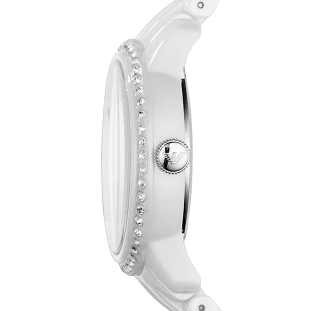 Emporio Armani Ceramic White Dial White Ceramic Bracelet Watch For Women - AR1477 Watches Emporio Armani   