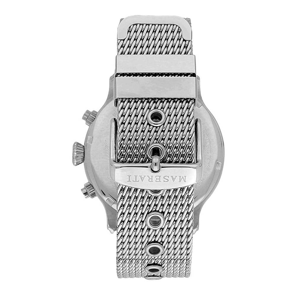 Maserati Epoca White Dial Chronograph Silver Mesh Bracelet Watch For Men - R8873618009 Watches Maserati   