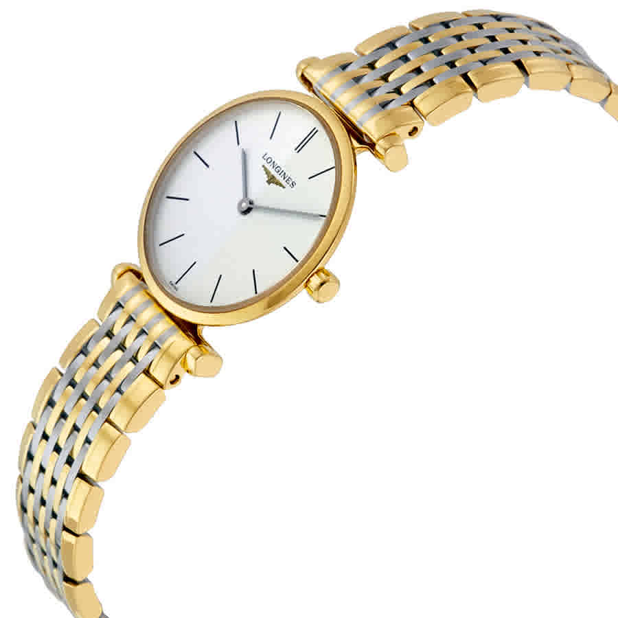 Longines La Grande Classique White Dial White Dial Two Tone Mesh Bracelet Watch for Women - L4.209.2.12.7 Watches Longines   