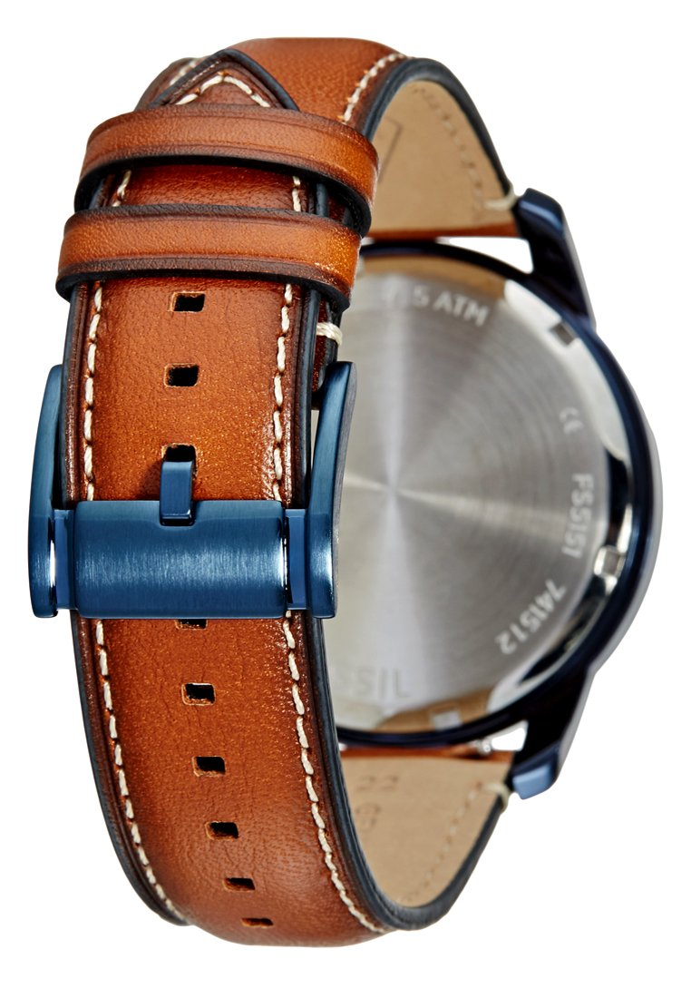 Fossil Grant Chronograph Blue Dial Brown Leather Strap Watch for Men - FS5151 Watches Fossil   