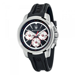 Maserati SFIDA Chronograph Black Silver Dial Black Rubber Strap Watch For Men - R8851123001 Watches Maserati   