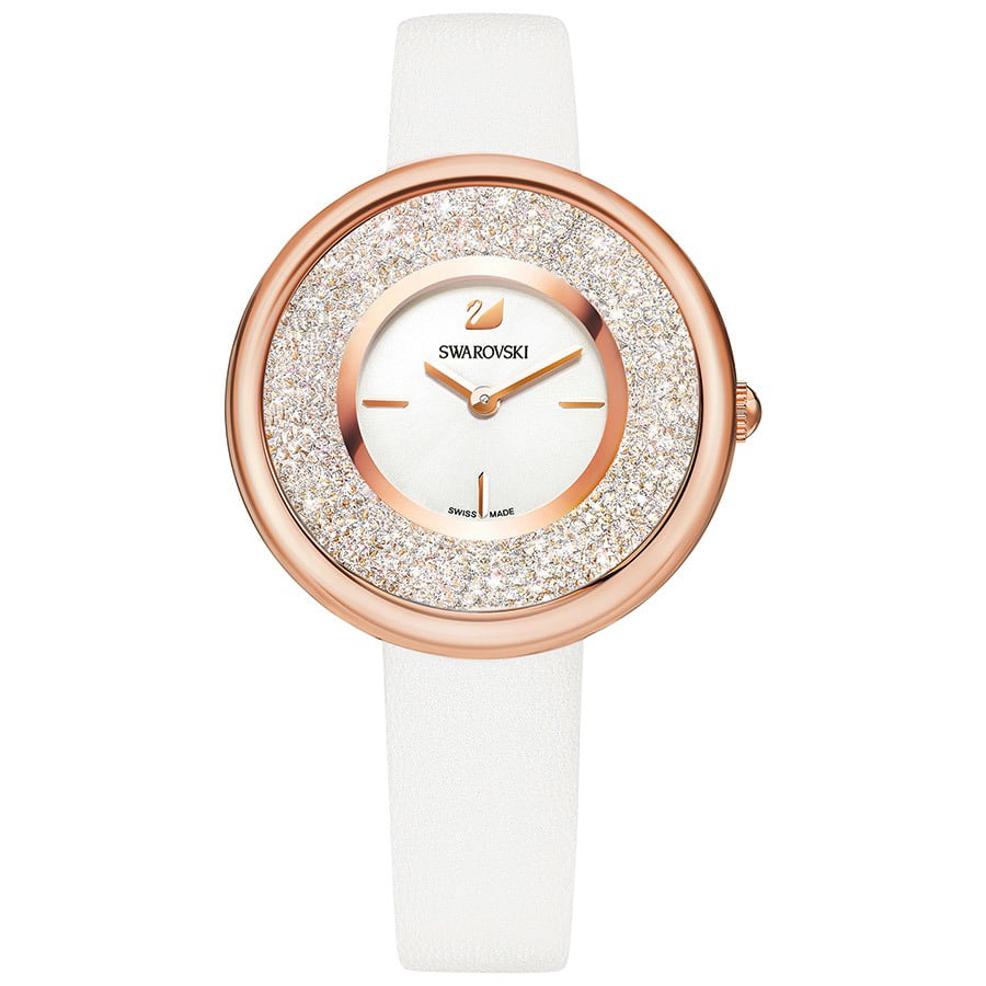 Swarovski Crystalline Pure White Dial White Leather Strap Watch for Women - 5376083 Watches Swarovski   