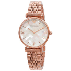 Emporio Armani Mother of Pearl Dial Rose Gold Stainless Steel Watch For Women - AR11110 Watches Emporio Armani   