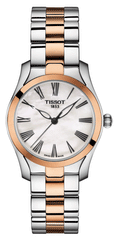 Tissot T Wave Mother of Pearl Dial Two Tone Stainless Steel Strap Watch For Women - T112.210.22.113.01 Watches Tissot   