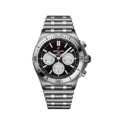 Breitling Chronomat B01 42mm Black Dial Silver Steel Strap Watch for Men - AB0134101B1A1 Watches Breitling   