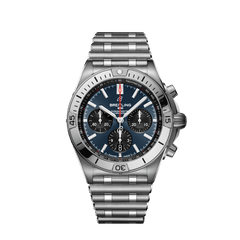 Breitling Chronomat B01 42mm Blue Dial Silver Steel Strap Watch for Men - AB0134101C1A1 Watches Breitling   