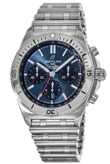 Breitling Chronomat B01 42mm Blue Dial Silver Steel Strap Watch for Men - AB0134101C1A1 Watches Breitling   