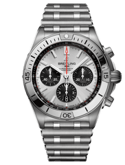 Breitling Chronomat B01 42mm Silver Dial Silver Steel Strap Watch for Men - AB0134101G1A1 Watches Breitling   