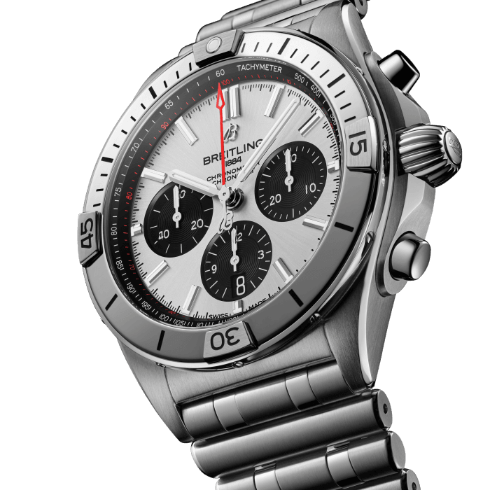 Breitling Chronomat B01 42mm Silver Dial Silver Steel Strap Watch for Men - AB0134101G1A1 Watches Breitling   