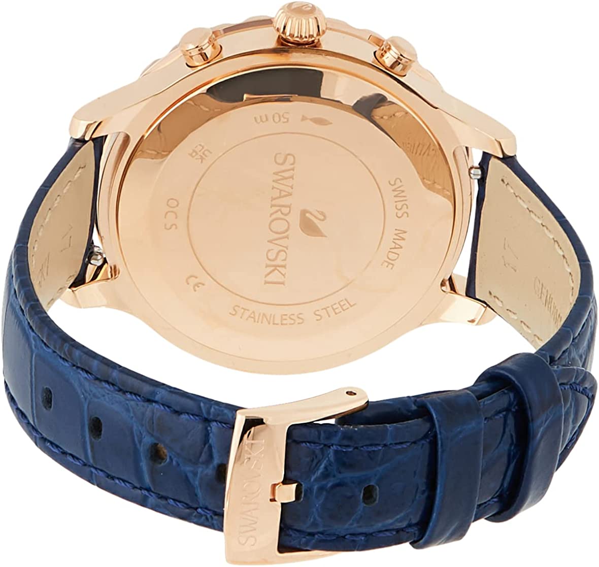 Swarovski Octea Lux Chrono Blue Dial Blue Leather Strap Watch for Women - 5563480 Watches Swarovski   