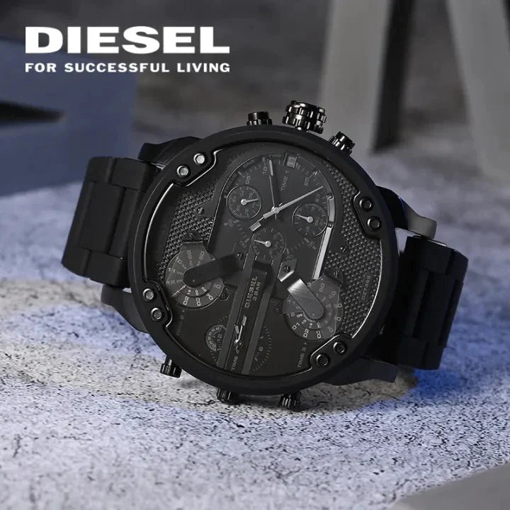 Diesel Mr Daddy 2.0 Chronograph Black Dial Black Stainless Steel Watch For Men - DZ7396 Watches Diesel   