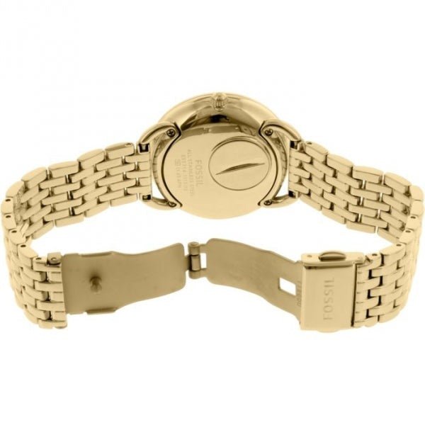 Fossil Tailor Gold Dial Gold Stainless Steel Strap Watch for Women - ES3714 Watches Fossil   