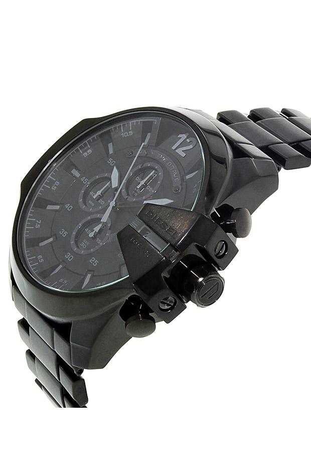 Diesel Mega Chief Chronograph Black Dial Black Stainless Steel Watch For Men - DZ4355 Watches Diesel   