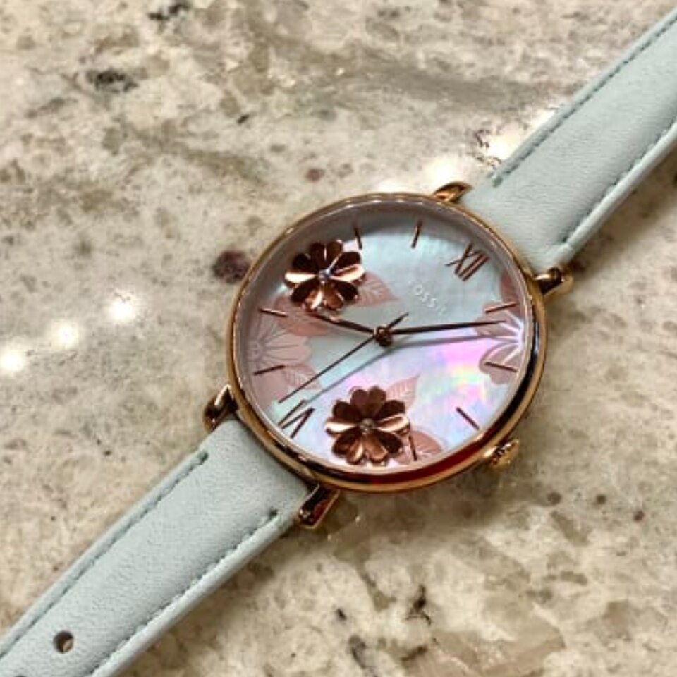 Fossil Jacqueline Multi Colored Dial Blue Leather Strap Watch for Women - ES4813 Watches Fossil   