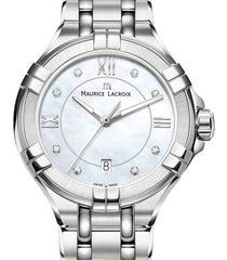Maurice Lacroix Aikon White Mother of Pearl Dial Silver Steel Strap Watch for Women - AI1004-SS002-170-1 Watches Maurice Lacroix   