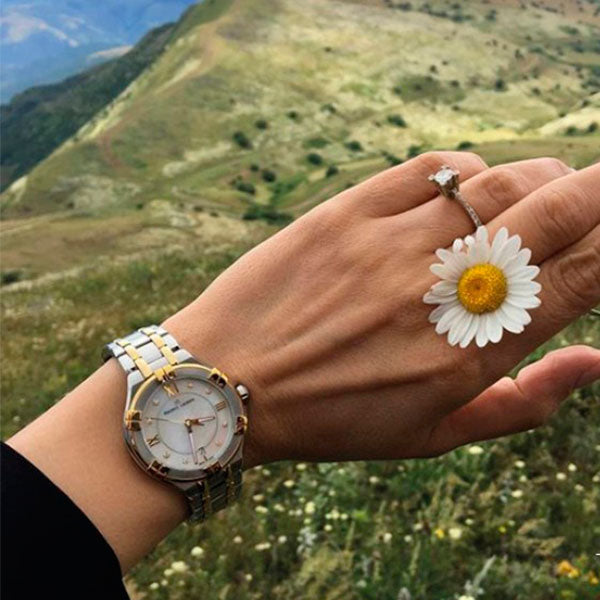 Maurice Lacroix Aikon Mother of Pearl Dial Two Tone Steel Strap Watch for Women - A11006-PVY13-171-1 Watches Maurice Lacroix   