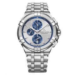 Maurice Lacroix Aikon Chronograph Silver Dial Silver Steel Strap Watch for Men - AI1018-SS002-131-1 Watches Maurice Lacroix   