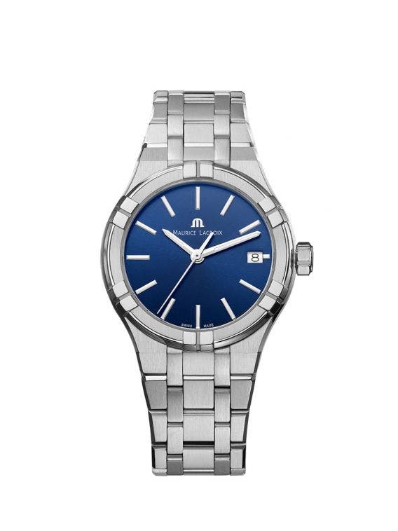 Maurice Lacroix Aikon Date Blue Dial Silver Steel Strap Watch for Men - AI1108-SS002-430-1 Watches Maurice Lacroix   