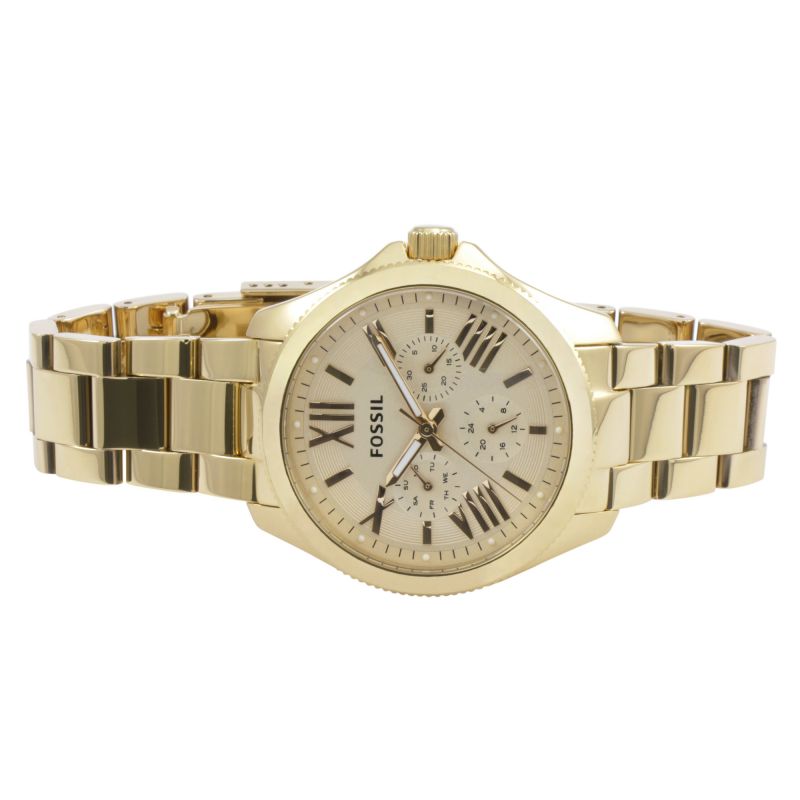 Fossil Cecile Multifunction Champagne Dial Gold Steel Strap Watch for Women - AM4510 Watches Fossil   