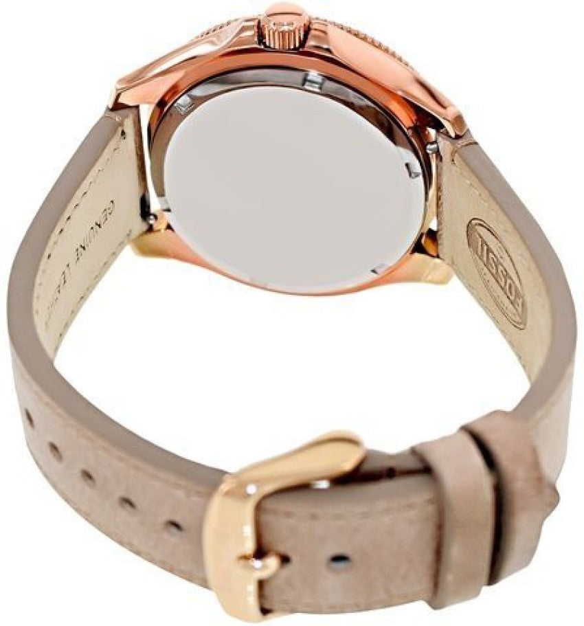 Fossil Cecile White Dial Sand Leather Strap Watch for Women - AM4532 Watches Fossil   