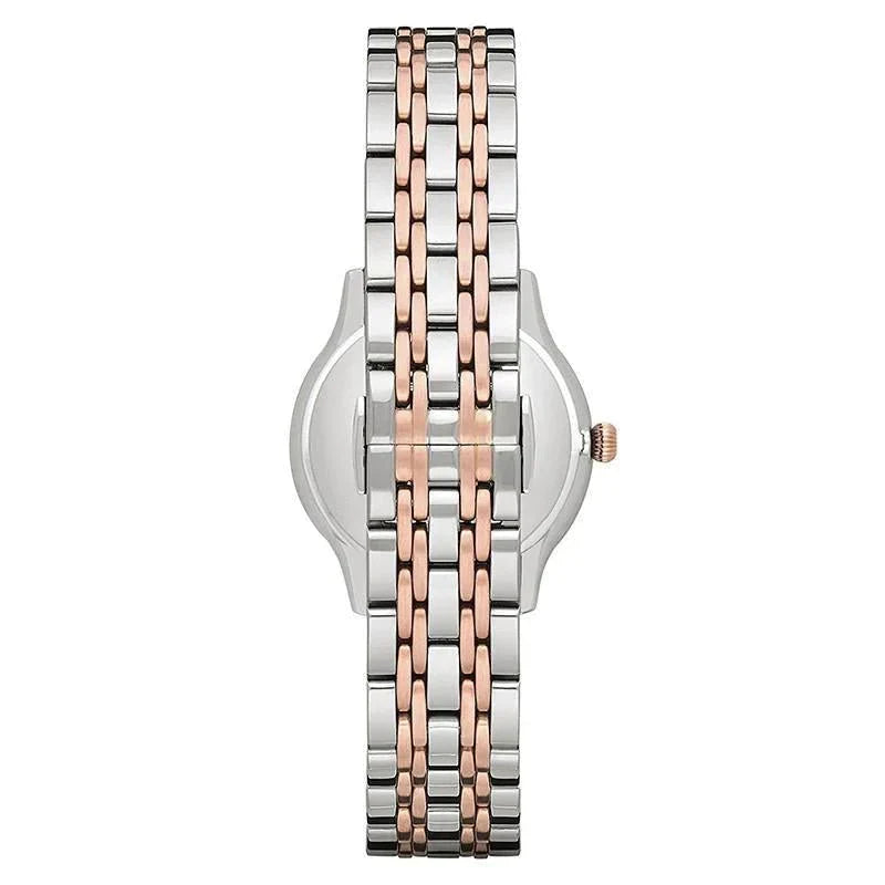 Emporio Armani Gianni T Bar Mother of Pearl Dial Two Tone Stainless Steel Strap Watch For Women - AR2508 Watches Emporio Armani   