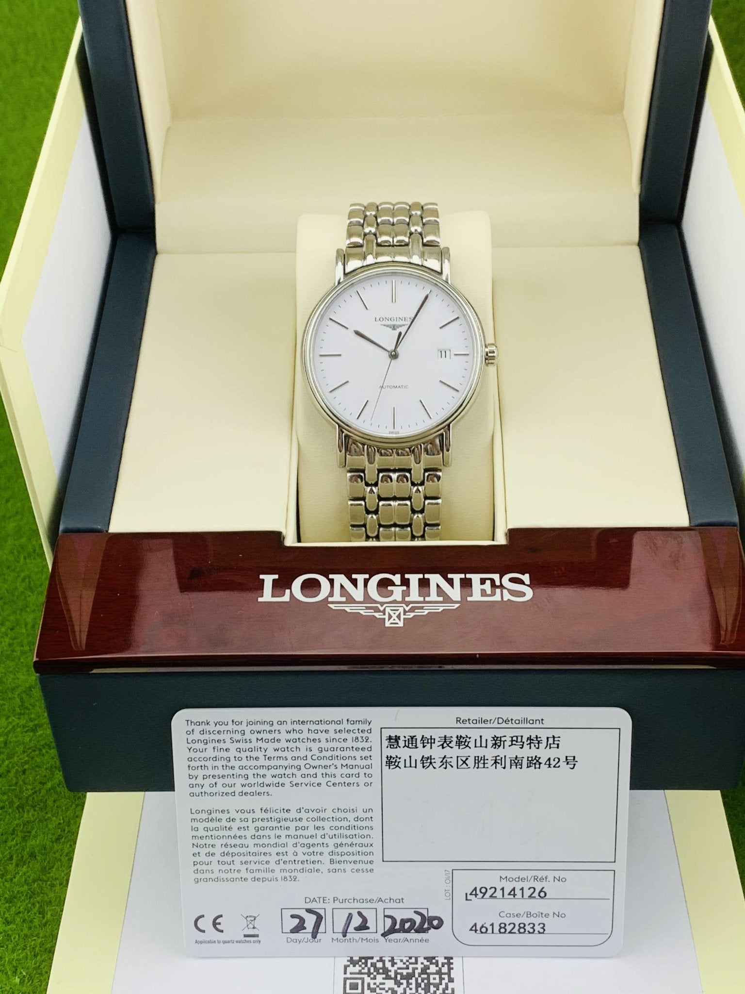 Longines Presence 38.5mm Automatic Stainless Steel Watch for Men - L4.921.4.12.6 Watches Longines   
