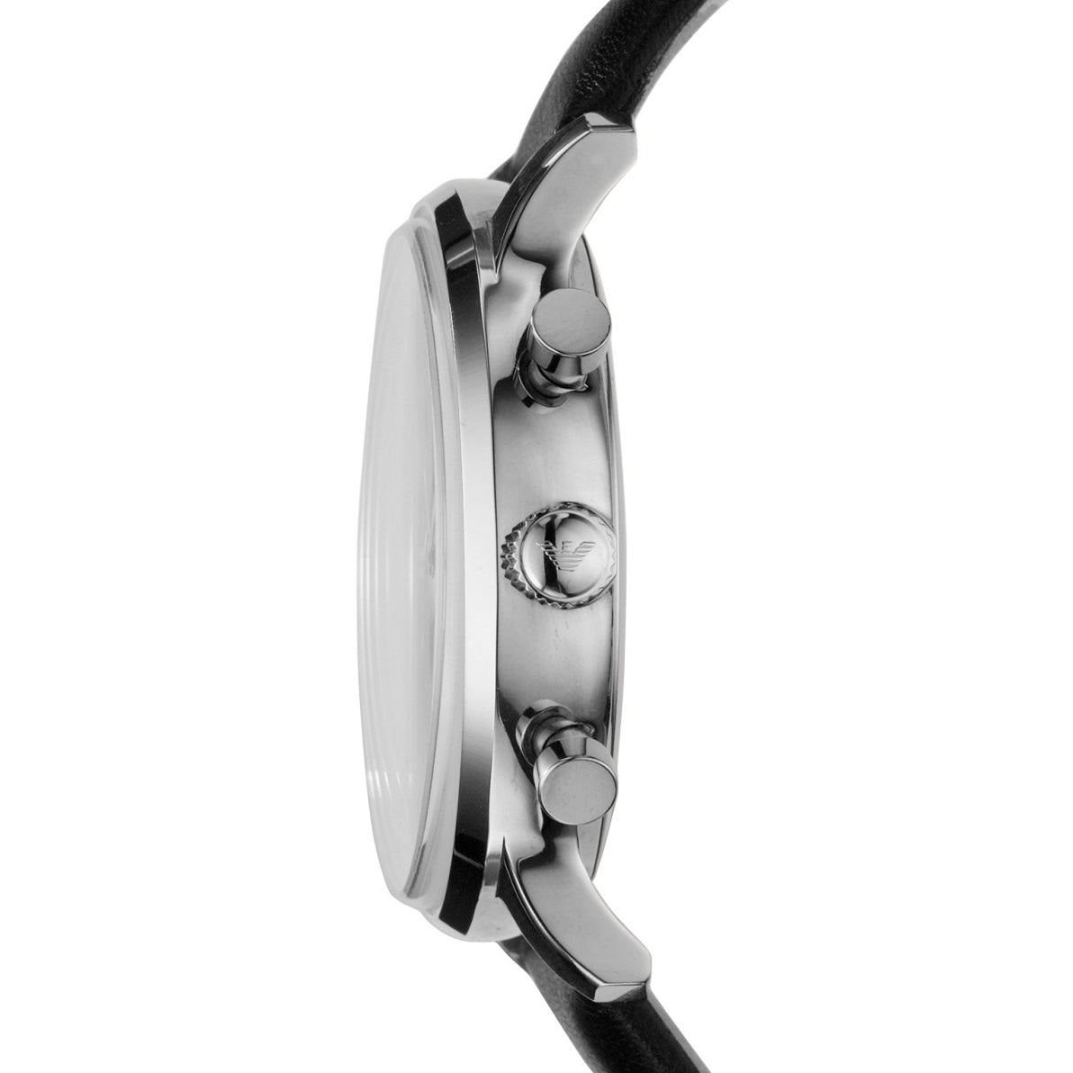 Emporio Armani Gianni White Dial Black Leather Strap Watch For Men - AR0385 Watches Emporio Armani   