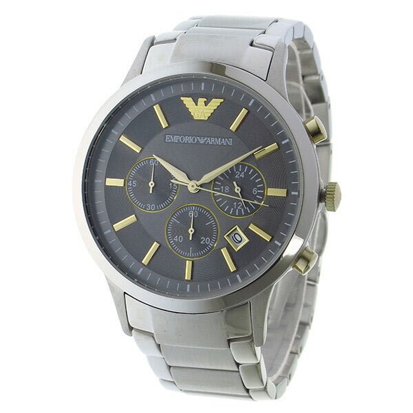 Emporio Armani Quartz Grey Dial Stainless Steel Watch For Men - AR11047 Watches Emporio Armani   