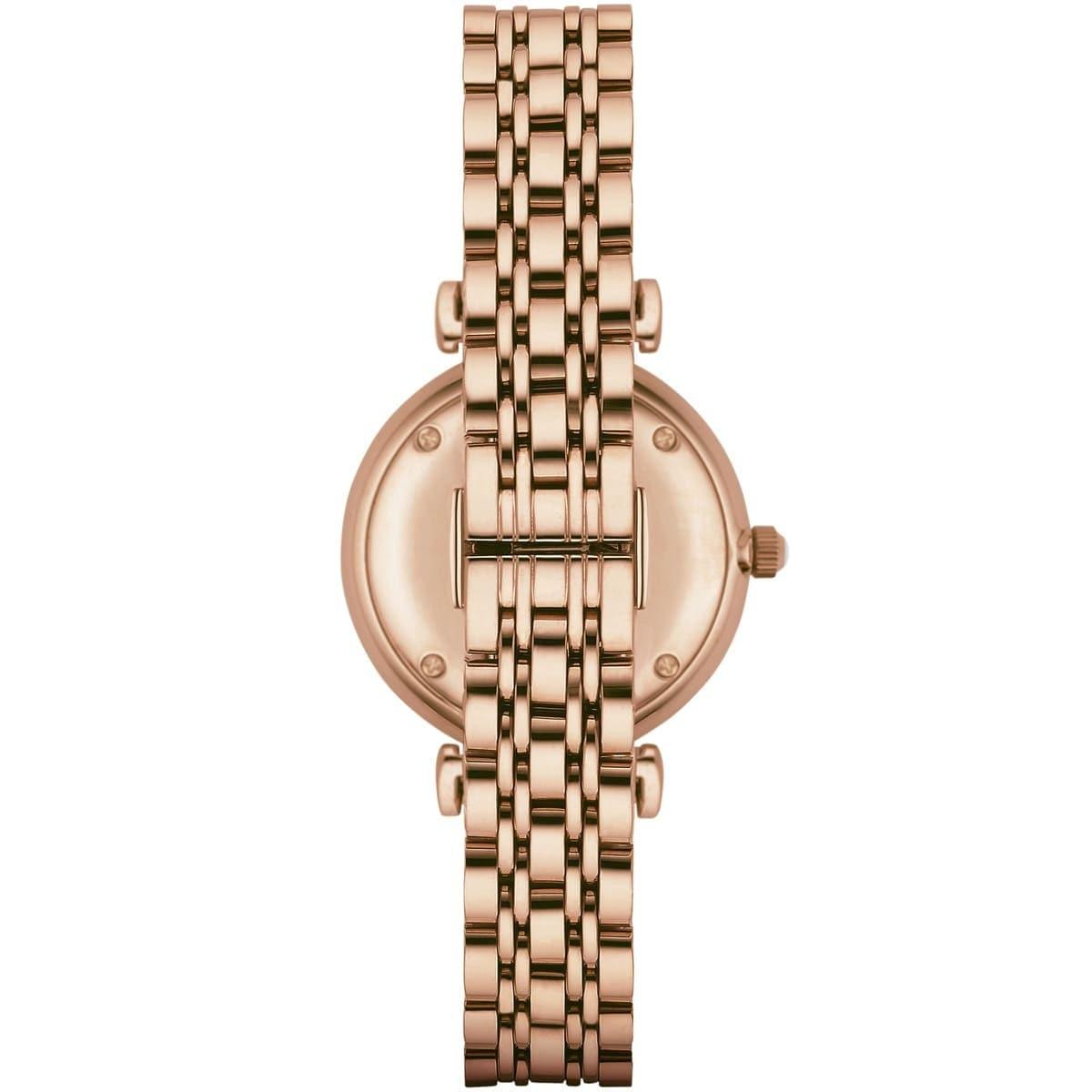 Emporio Armani T-Bar Gianni Rose Gold Dial Stainless Steel Watch For Women - AR11059 Watches Emporio Armani   