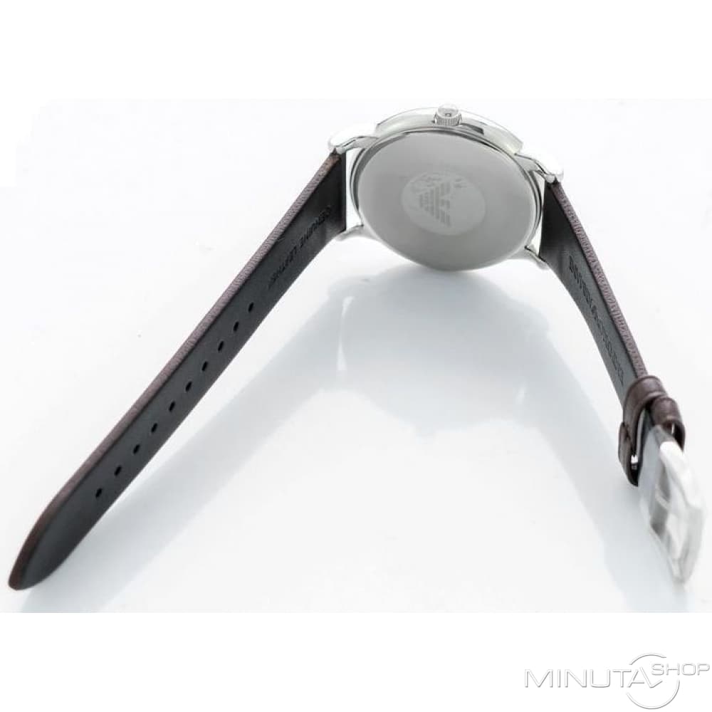 Emporio Armani White Dial Brown Leather Strap Watch For Men - AR11103 Watches Emporio Armani   