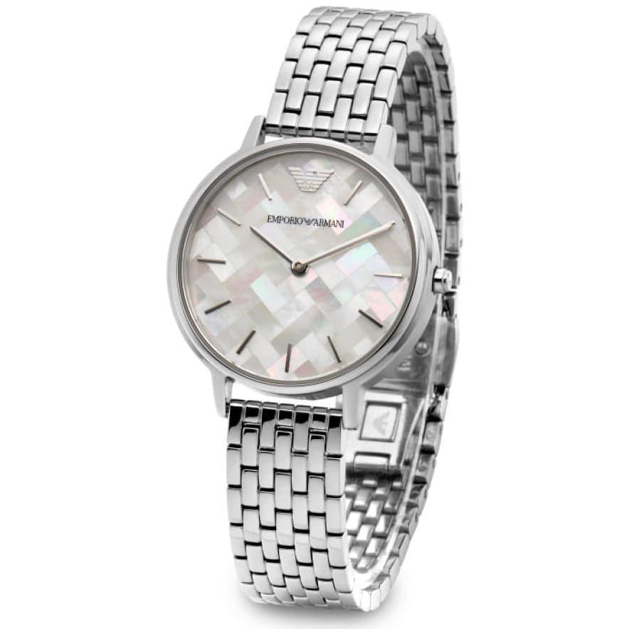 Emporio Armani Mother of Pearl Dial Silver Stainless Steel Watch For Women - AR11112 Watches Emporio Armani   