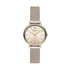 Emporio Armani Pink Dial Pink Mesh Bracelet Watch For Women - AR11129 Watches Emporio Armani   