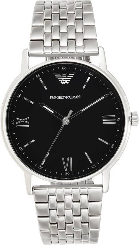 Emporio Armani Kappa Black Dial Stainless Steel Watch For Men - AR11152 Watches Emporio Armani   