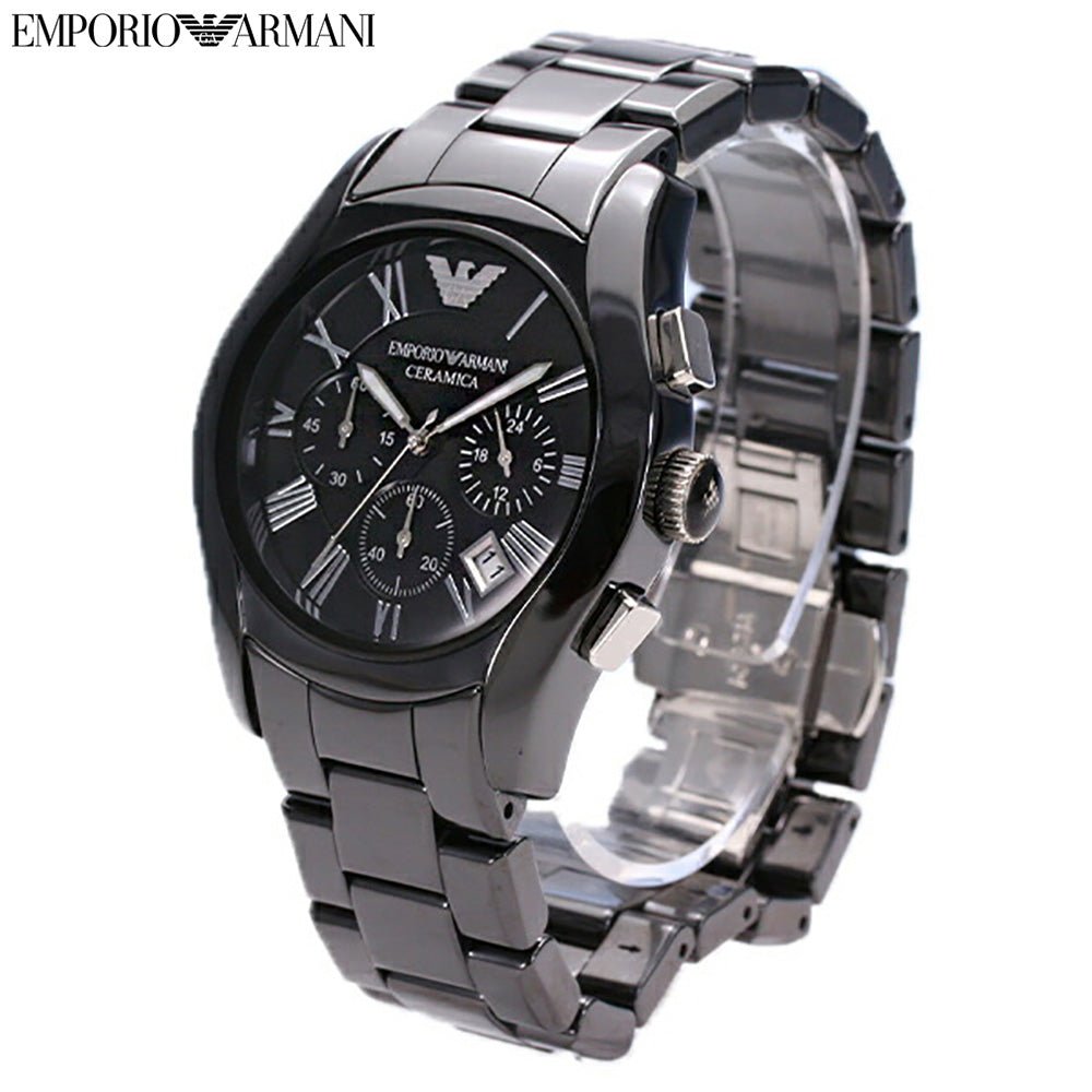 Emporio Armani Valente Chronograph Black Ceramic Watch For Men - AR1400 Watches Emporio Armani   