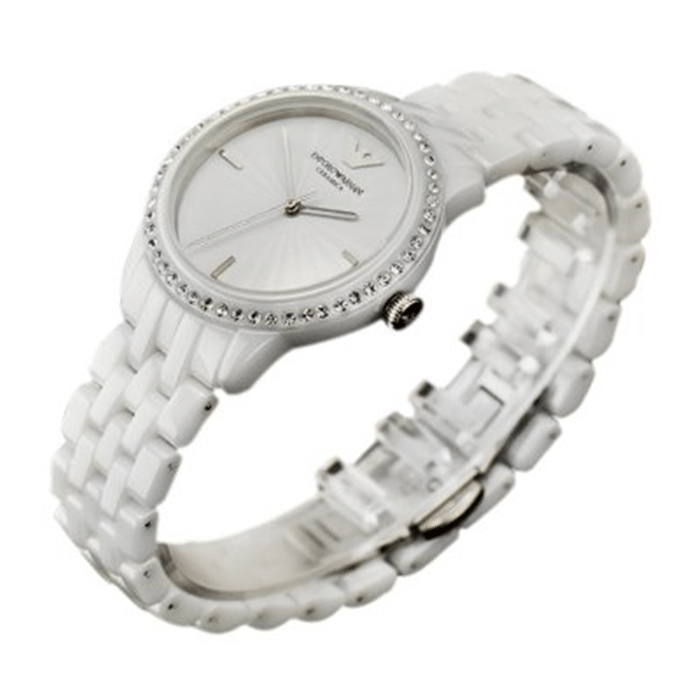 Emporio Armani Ceramic White Dial White Ceramic Bracelet Watch For Women - AR1477 Watches Emporio Armani   